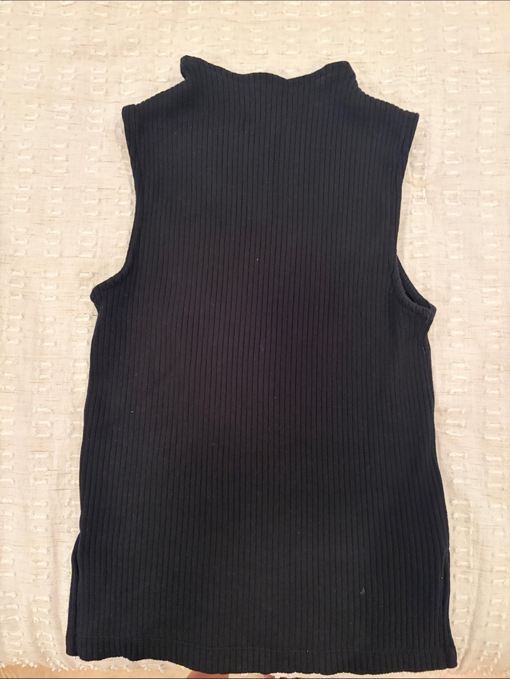 Madewell Black Ribbed Sleeveless Mock Neck Tank